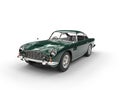 Vintage car - dark green - front top view Royalty Free Stock Photo