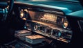 Vintage car dashboard shines with old elegance generated by AI Royalty Free Stock Photo