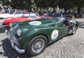 Vintage car demonstration in Verona, Triumph car retro convertible, was produced by the Triumph Motor Company,