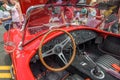 Vintage car Details interior seats and steering Royalty Free Stock Photo