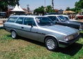 vintage car exhibition in brazil, antique silver car van