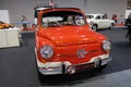 Vintage car the FIAT 600D displayed in the huge showroom.