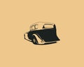 vintage car 1932 Ford coupe. premium vector design. isolated dull background appears from behind.