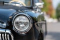 Vintage car headlights closeup view Royalty Free Stock Photo