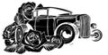 Vintage Car, Hot Rod Garage, Hotrods Car,old School Car, Black Silhouette