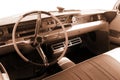 Vintage car, interior - sepia