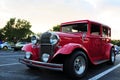 Vintage car left-front-side view Royalty Free Stock Photo