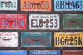 Wall of license plates of different states Royalty Free Stock Photo