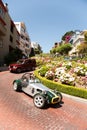 Vintage Car in Lombard Street in San Francisco Royalty Free Stock Photo