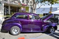 Purple Vintage car near San Carlos caltrain station Royalty Free Stock Photo