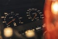 Vintage Car Odometer with Dashboard Gauges