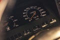 Vintage Car Odometer with Dashboard Gauges