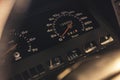 Vintage Car Odometer with Dashboard Gauges