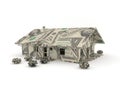 Vintage car origami made from dollar bills Royalty Free Stock Photo