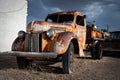 Vintage car parked in front of the Wigwam Motel, Route 66 Royalty Free Stock Photo