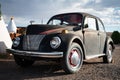 Vintage car parked in front of the Wigwam Motel, Route 66 Royalty Free Stock Photo