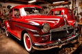 Vintage car restoration. meticulous artisan craftsmanship