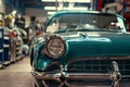 Vintage Car Restoration in Workshop Royalty Free Stock Photo