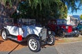 Vintage car show in Motueka High Street in front of the museum