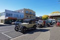 Vintage car show in Motueka High Street in front of the museum