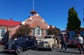 Vintage car show in Motueka High Street in front of the museum