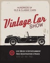 Vintage car show poster template Royalty Free Stock Photo