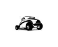 vintage car 1932 silhouette. isolated white background shown from behind. premium vector design.