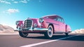 Vintage Car on Solid Background Iconic Elegance Royalty Free Stock Photo