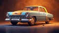 Vintage Car on Solid Background Iconic Elegance Royalty Free Stock Photo