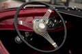 Vintage Car Steering Wheel & Dashboard Royalty Free Stock Photo