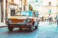 Vintage car in the street Royalty Free Stock Photo