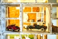 Vintage car toy standing on the shelf jpg Royalty Free Stock Photo