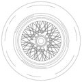 Vintage car wheel design on the white background Royalty Free Stock Photo