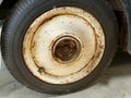 The vintage car wheels Royalty Free Stock Photo