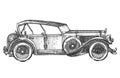 Vintage car on a white background. sketch Royalty Free Stock Photo