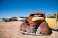 Vintage Car Wrecks in the desert of Namibia Royalty Free Stock Photo