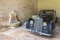 Vintage car in the yard Royalty Free Stock Photo