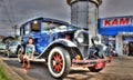 Vintage car and young boy