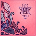 Vintage card with lettering Thank you Royalty Free Stock Photo