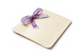 Vintage card with lilac bow Royalty Free Stock Photo