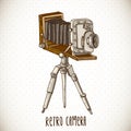 Vintage Card with Retro Camera Royalty Free Stock Photo