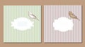Vintage card set with bird Royalty Free Stock Photo