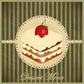 Vintage card with a strawberry dessert Royalty Free Stock Photo