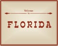 Vintage card Welcome to Florida