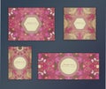 Vintage cards with Floral mandala pattern and ornaments. Royalty Free Stock Photo