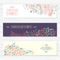 Vintage cards with flower patterns and floral Royalty Free Stock Photo