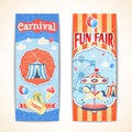 Vintage carnival banners vertical
