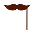 Vintage carnival mask moustache on stick