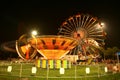 Vintage Carnival at Night With Motion Blur