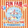 Vintage carnival poster template Royalty Free Stock Photo